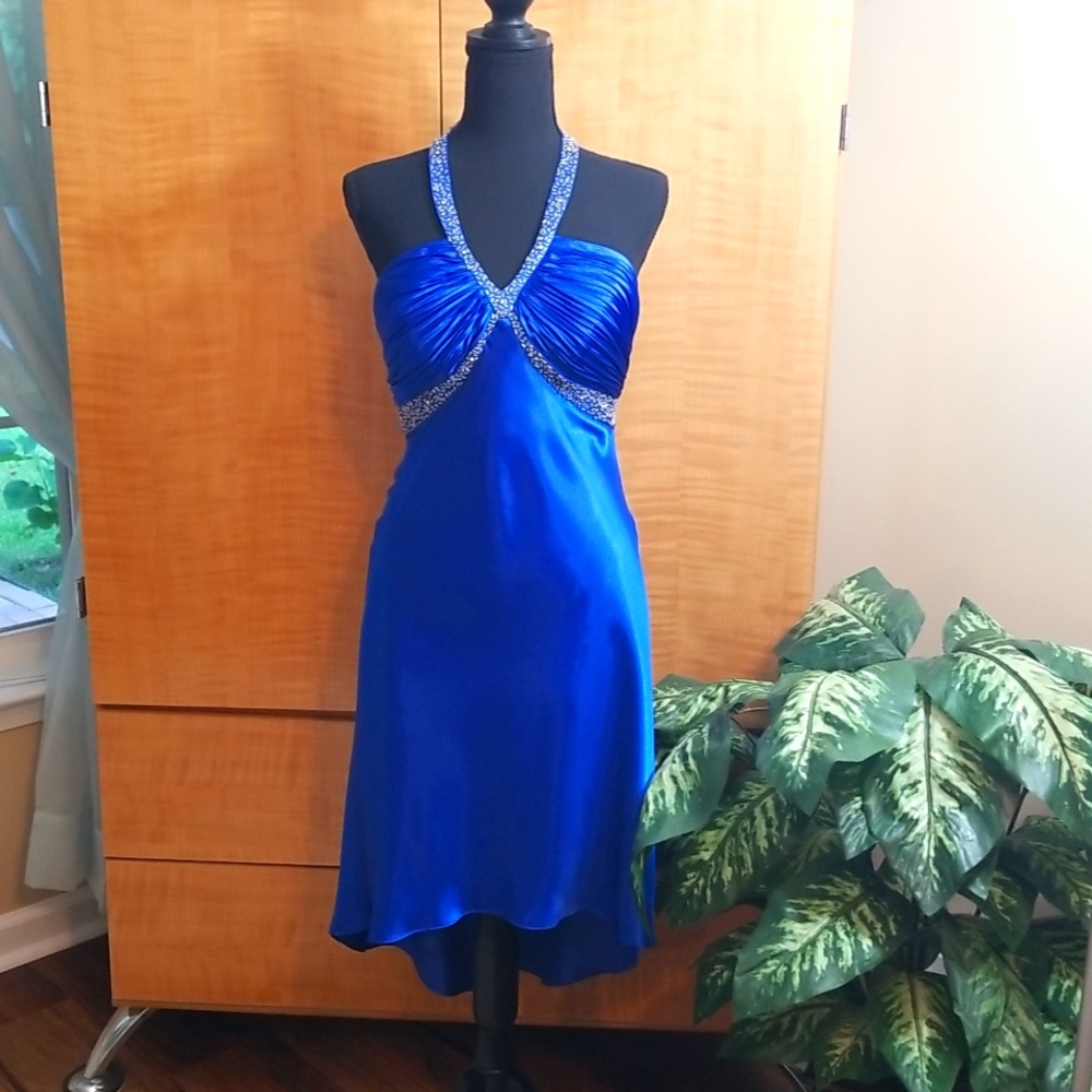 Camille Cobalt Blue Formal dress sz 11/12 junior (women's 8)